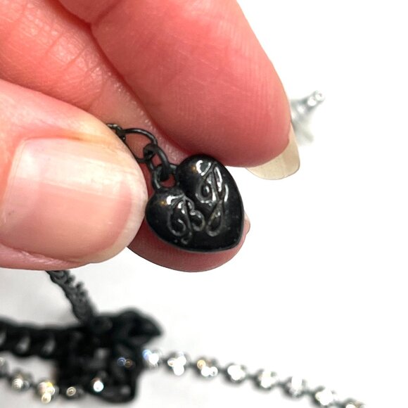 Vintage Betsey Johnson Spiderweb Necklace Set Charm Earrings Gothic Halloween - Picture 11 of 12